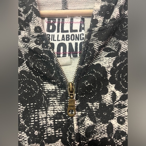 Billabong Black Flowers Cardigan Hoodie - Picture 4 of 8